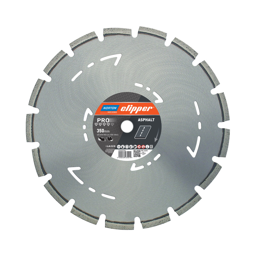 Алмазный диск Saint-Gobain Clipper PRO Asphalt для резки асфальта, 350 мм