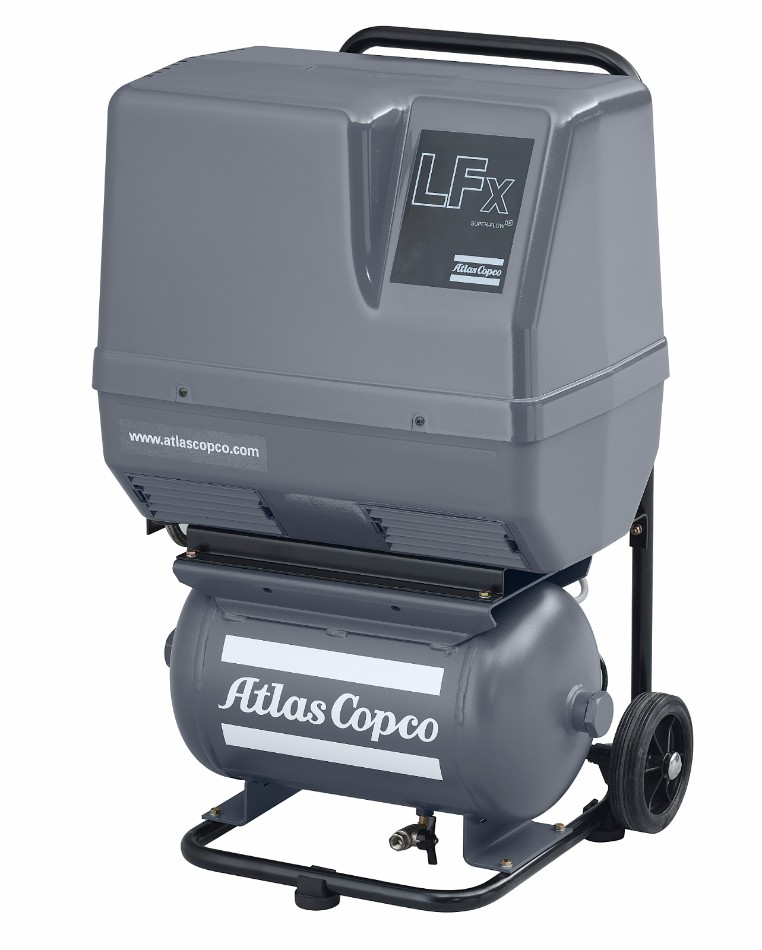 Компрессор поршневой безмасляный Atlas Copco  LFx0.7 (3PH) DOL (Исполнение на тележке с ресивером)